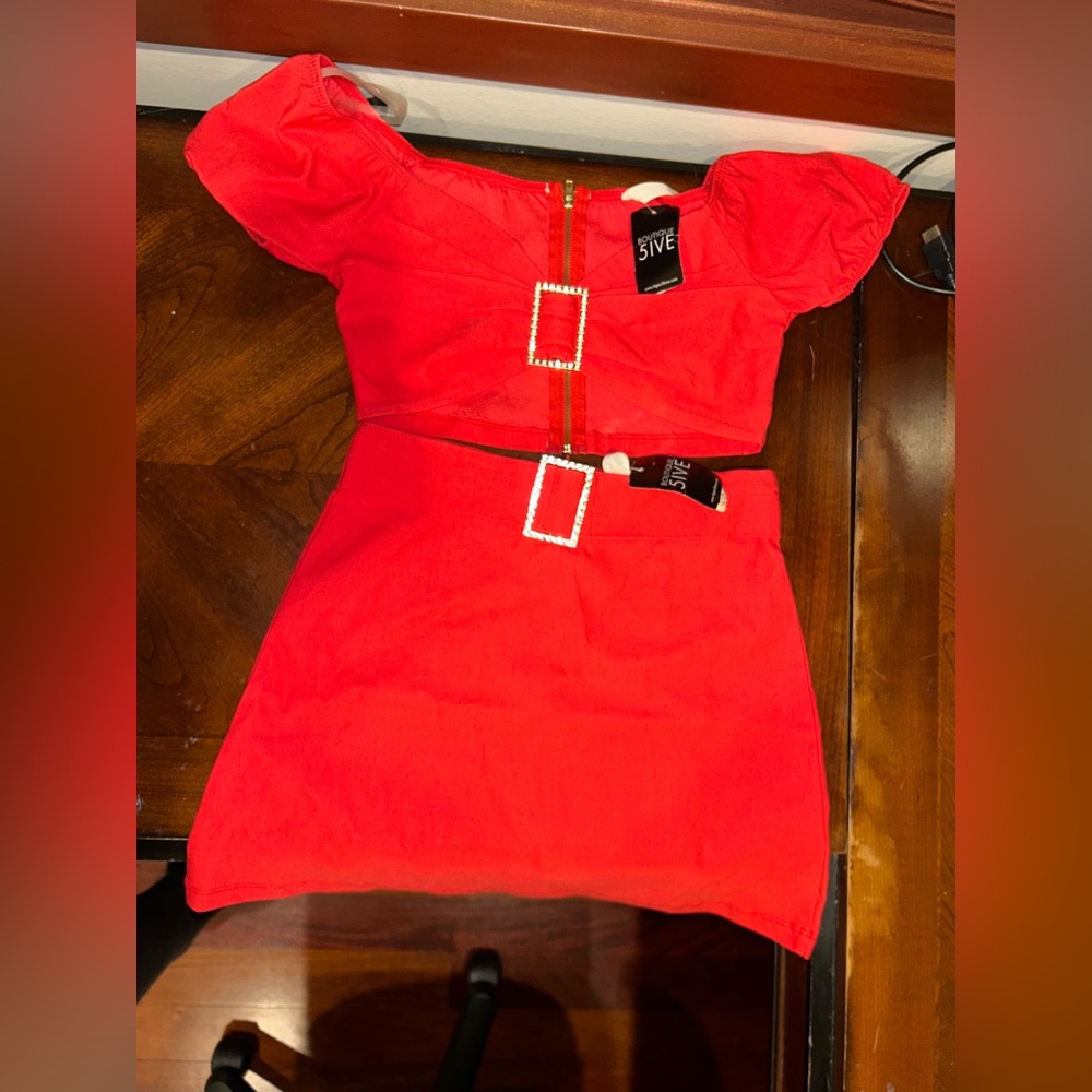 NWT AGACI RED KENDRA RETRO TWO PIECE SET